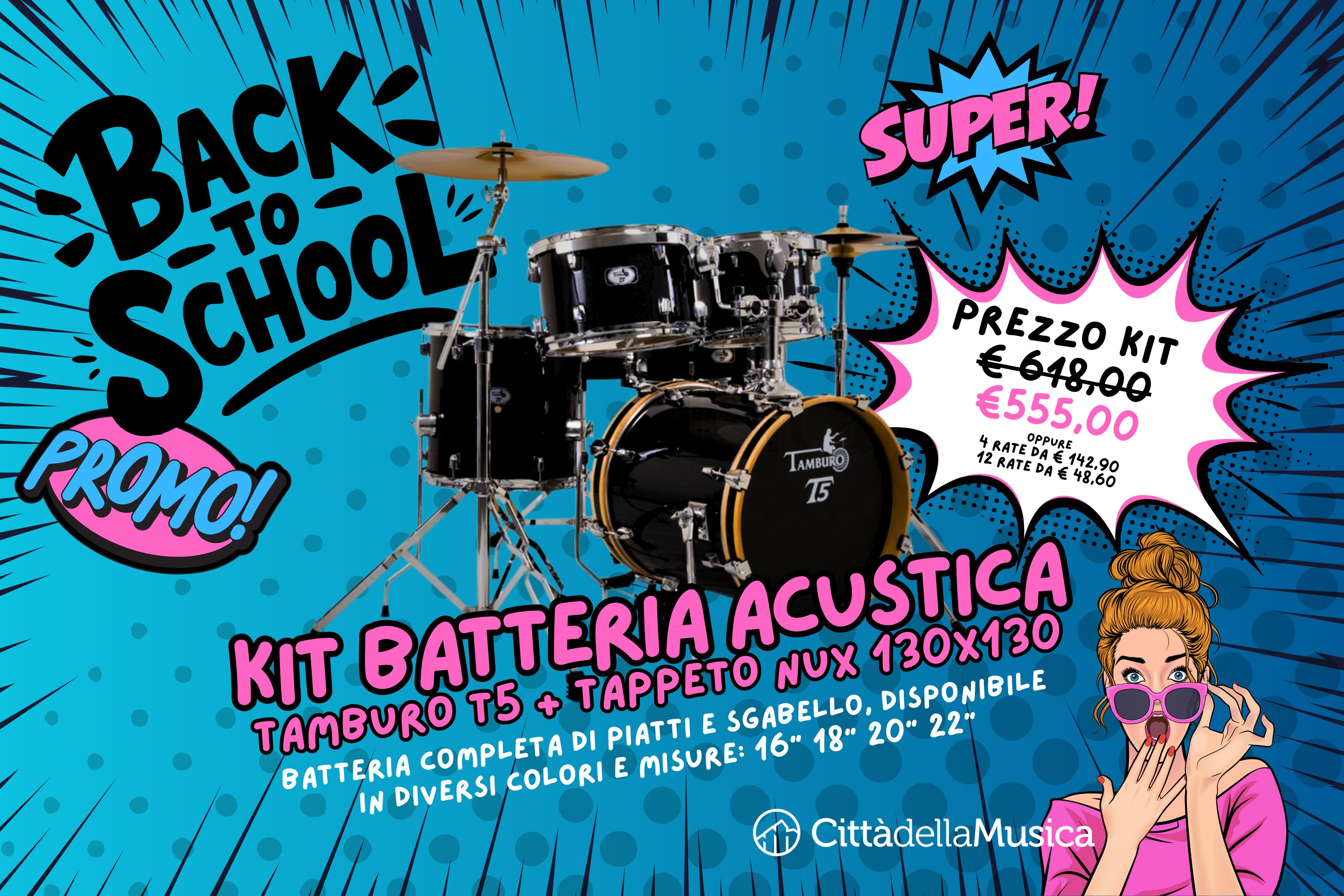 Kit Batteria Acustica Back to School