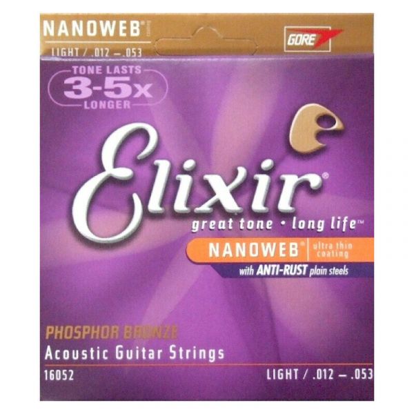 Elixir nanoweb pho/bronze acoustic 12/53 light 16052