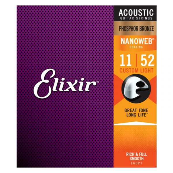 Elixir nanoweb pho/bronze acoustic 11/52 custom l.16027