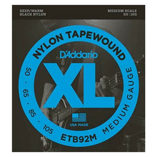 Daddario etb92m tapewound bass, medium, 50-105, medium