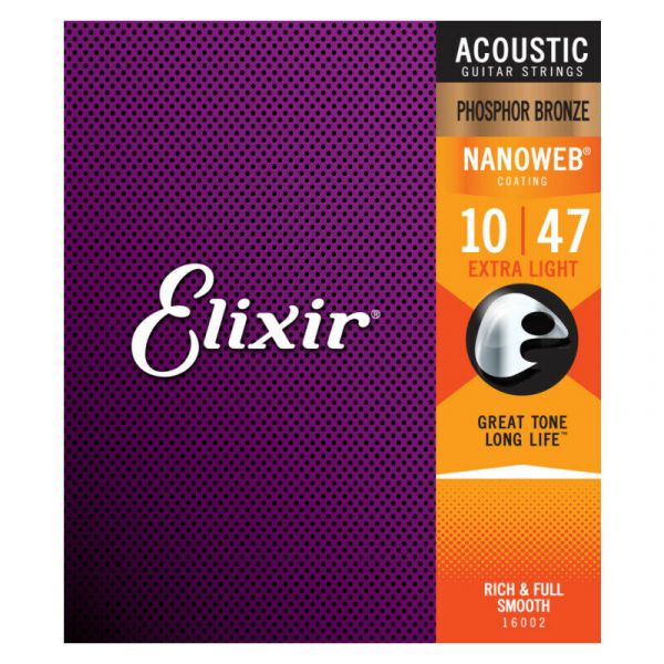 Elixir nanoweb pho/bronze acoustic 10/47 extra l. 16002
