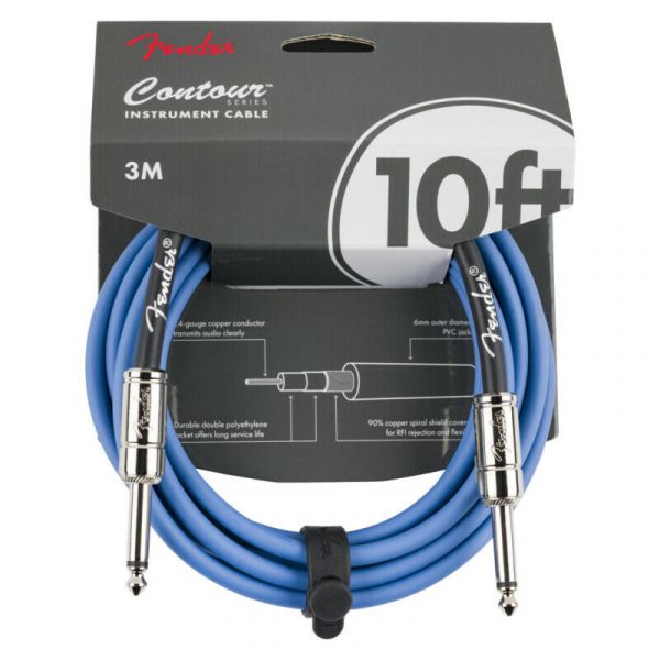 Fender contour 10' cable lake placid blue