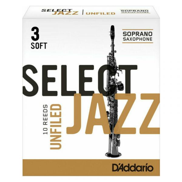 D'addario select jazz unfiled sax soprano 3 soft orrs10ssx3s