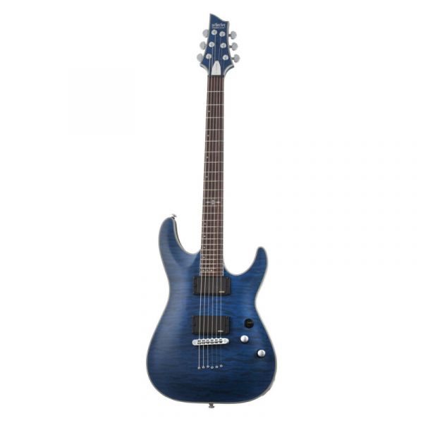 Schecter c-1 platinum-6-stmbl see thru midnight blue satin