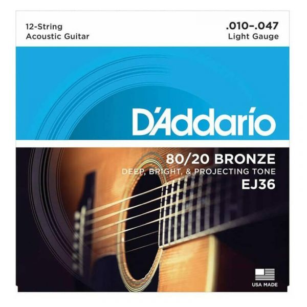 Daddario ej36 light 12-string 10-47