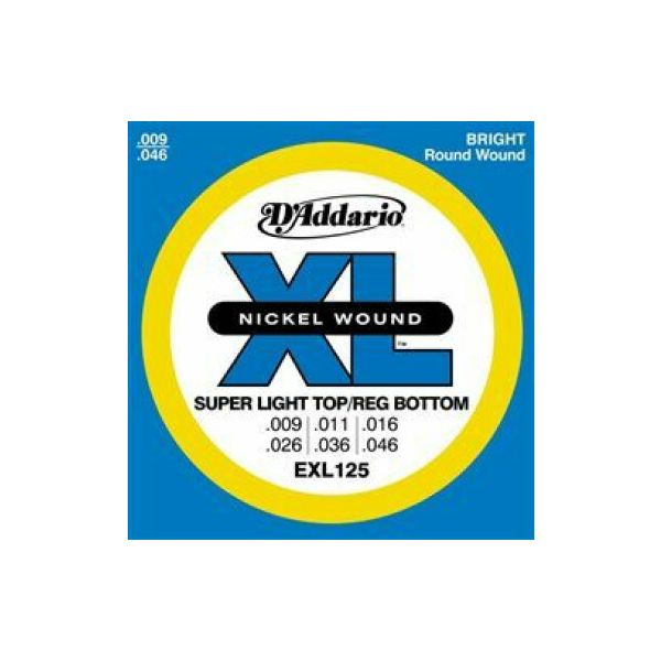 D'addario exl125 super light top/regular bottom 9-46