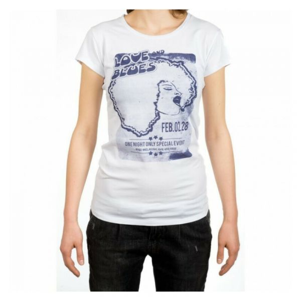 Cotton Music t-shirt love and blues medium (m) donna