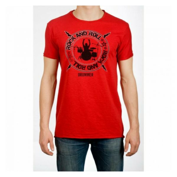 Cotton Music t-shirt rock and roll drummer medium (m)