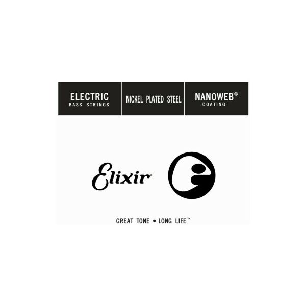 Elixir 15345 electric bass nickel nanoweb single