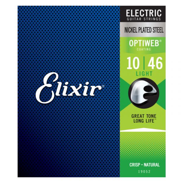 Elixir 19052 electric nickel plated steel optiweb