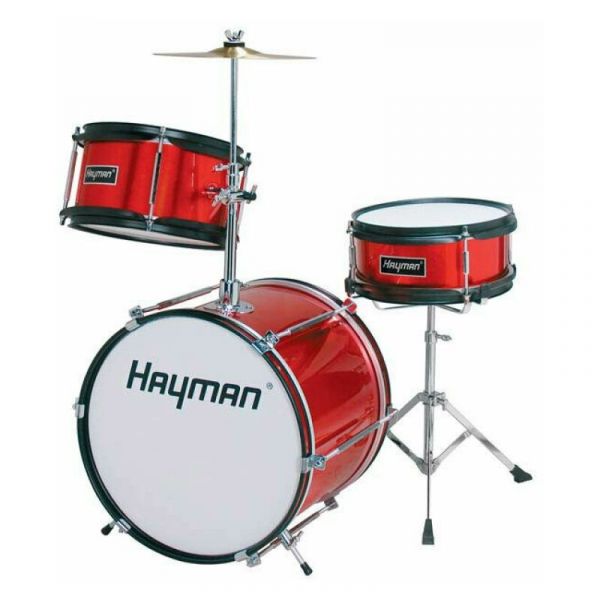 Hayman batteria junior 3 pezzi, colore rosso metallizzato