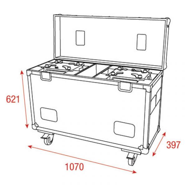 Showtec case for 2x phantom 250 spot
