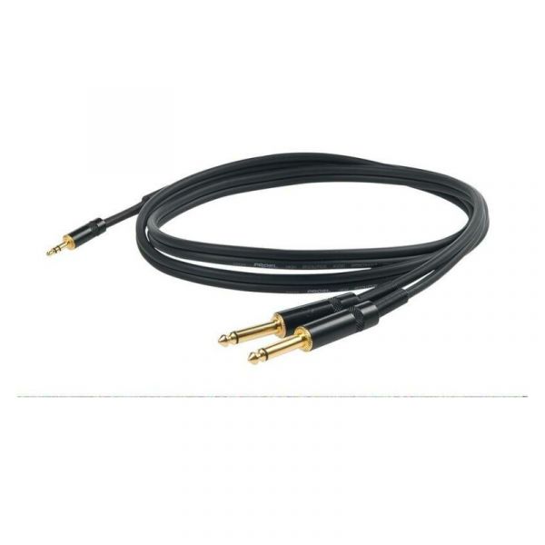 Proel chlp170lu15 ins.cable.3.5st+2x6.3mn.bk.mt.1.5