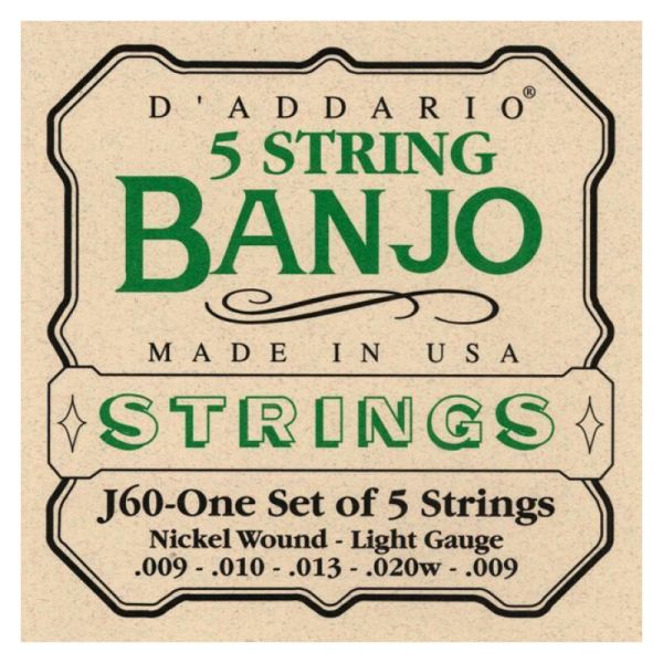 Daddario ej60 set banjo 5 corde nickel w.