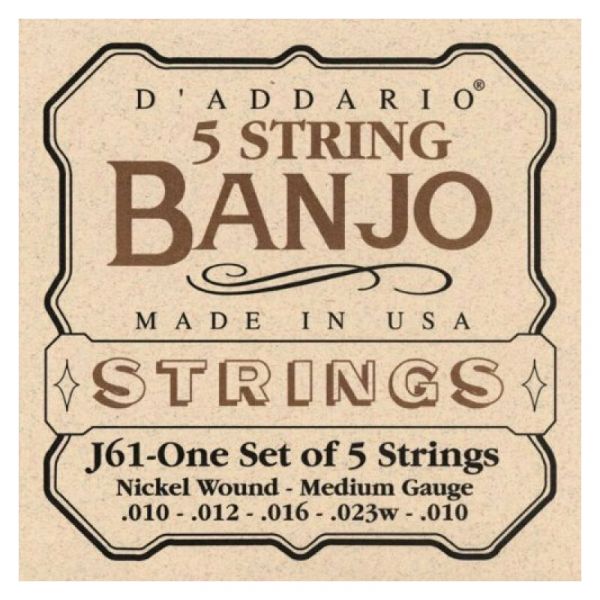 Daddario ej61 set banjo 5 corde nickel w.
