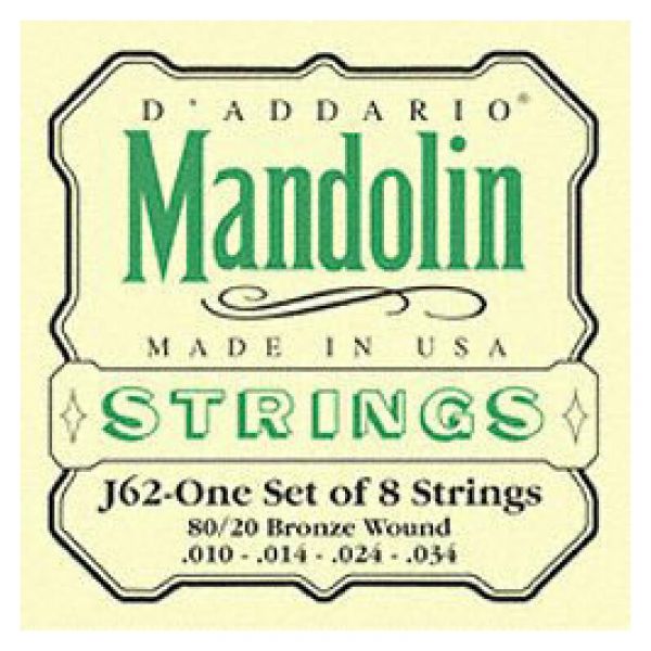 Daddario ej62 mandolin 80/20 bronze light 10-34