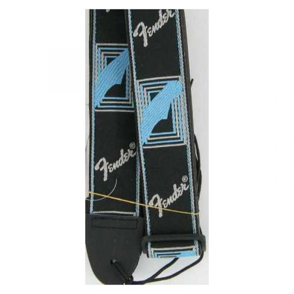 Fender monogrammed strap black/l. grey/blue