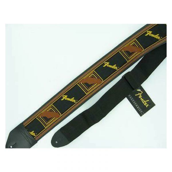 Fender monogrammed strap black/yellow/brown