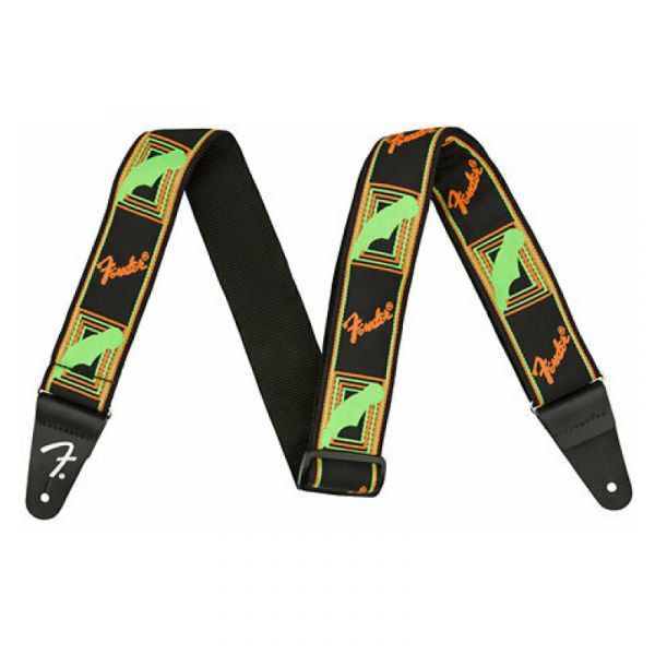 Fender neon monogrammed straps green and orange