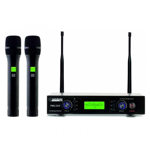 Audio Design Pro pmu 2212 sistema wireless 200 ch., uhf con 2 mano