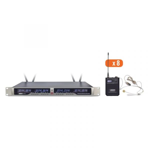 Audio Design Pro pmu 880 centralina + 8 bodypack con microfoni arco