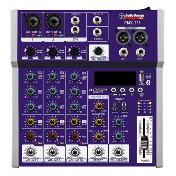 Audio Design Pro pmx.211tk mixer professionale con ingresso ottico