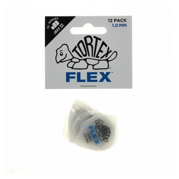 Dunlop 466p100 tortex flex jazz iii xl 1.0 mm players pack/12