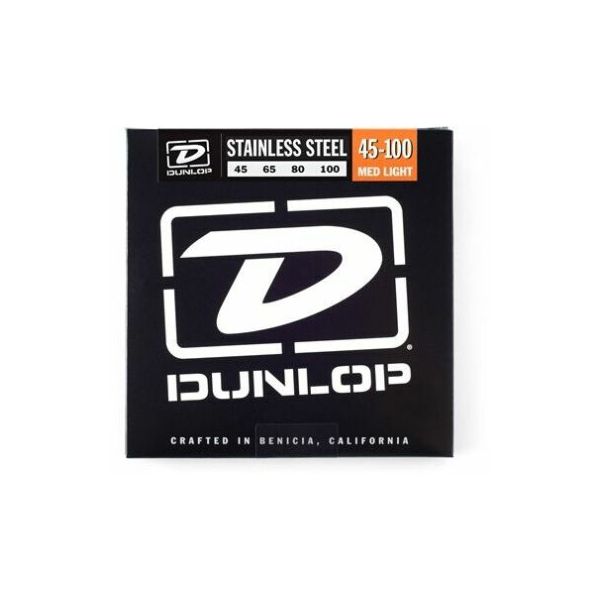 Dunlop dbs45100 stainless steel, medium light set/4