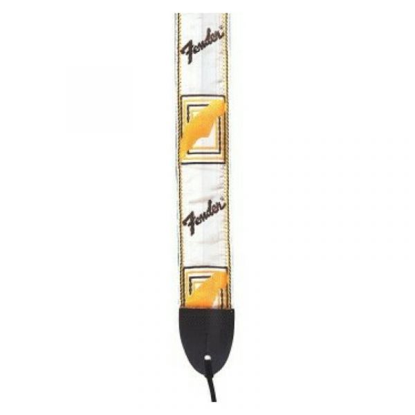 Fender monogrammed strap white/brown/yellow