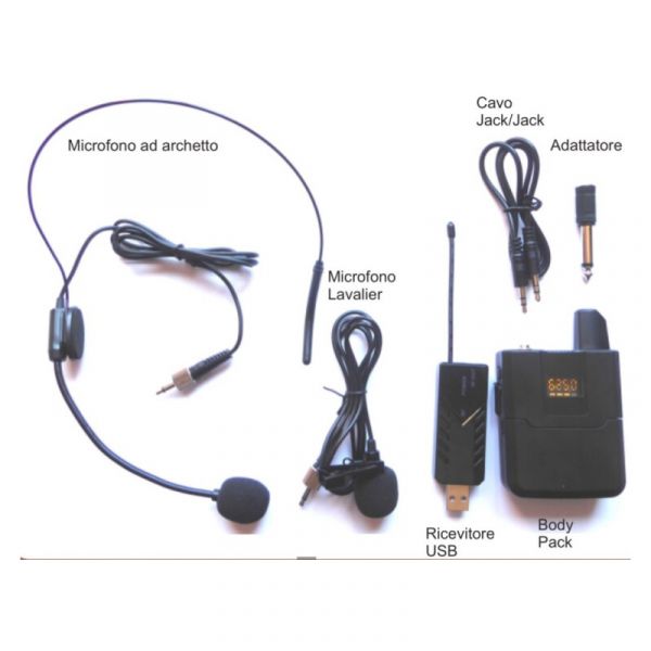 Audio Design Pro pmu usb 1.1 set body pack wireless con ricevitore