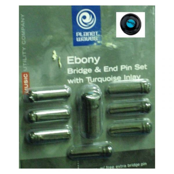 Planet Waves pwps5 bridge e end pin set with turquoise inaly