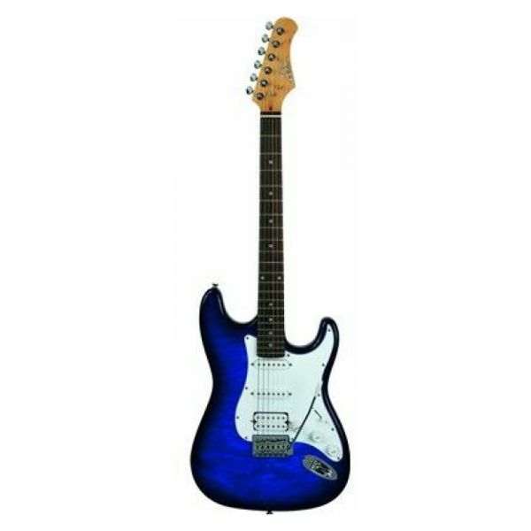 Eko Guitars s-350 see thru blue quilted