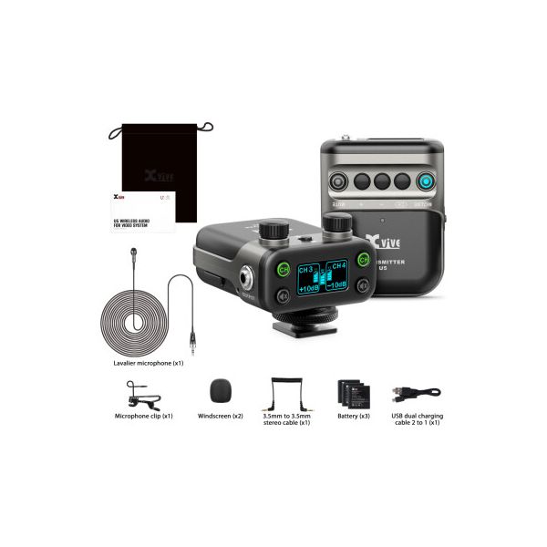 Xvive u5 lavalier - sistema wireless digitale per camera dslr o broadcast