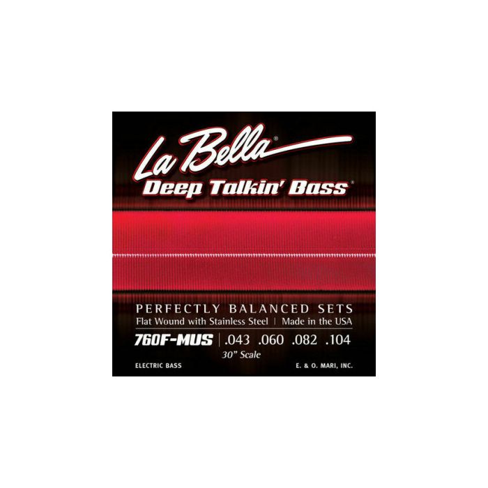 La Bella Muta di Corde per Basso 4 Corde, 043-104, Scala 30'' Thru-Body