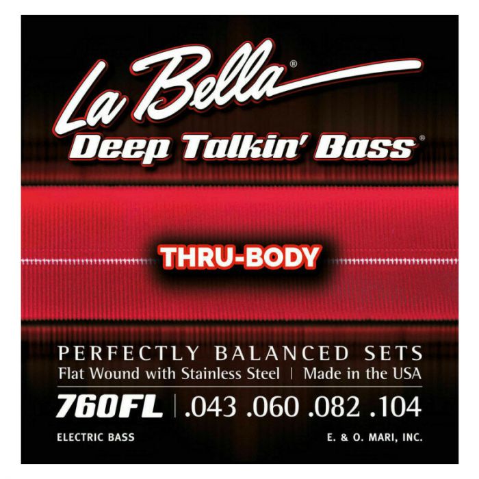Labella muta di corde lisce per basso 4 corde, 043-104, thru-body