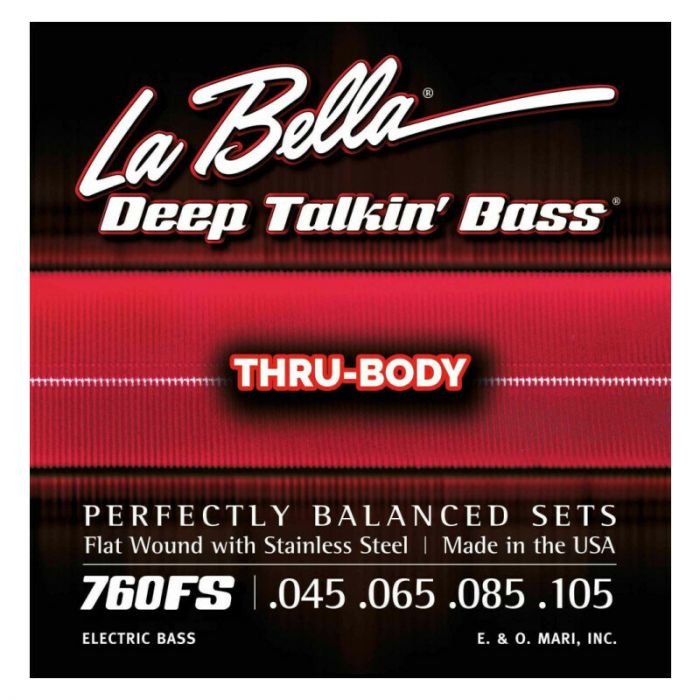 Labella muta di corde lisce per basso 4 corde, 045-105, thru-body