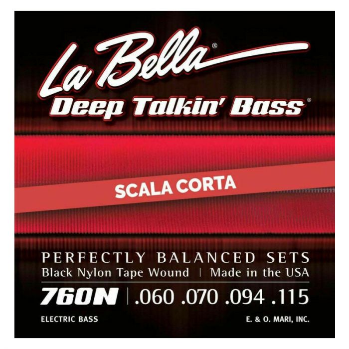Labella muta di corde lisce per basso 4 corde, scala corta