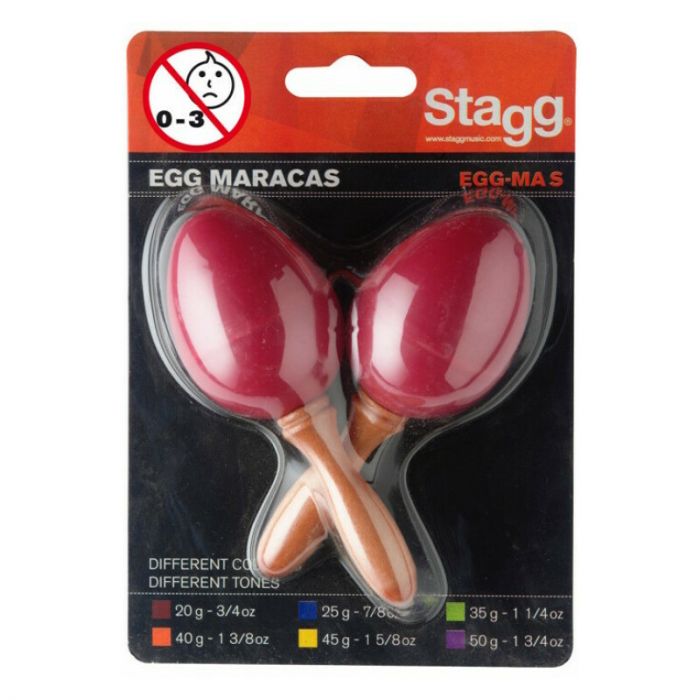 Stagg maracas uovo impugnatura corta 20g rosso