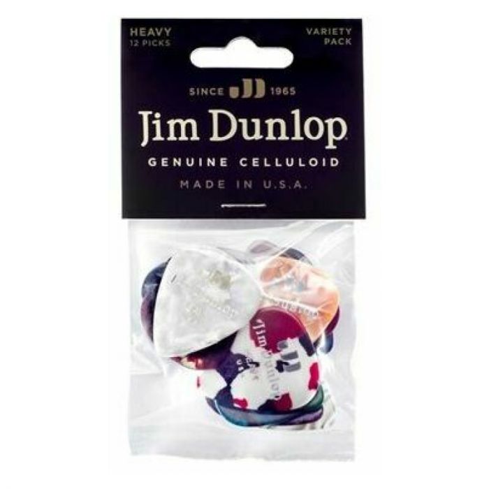 Dunlop pvp107 heavy genuine celluloid variety pack (busta da 12 plettri) - foto 2