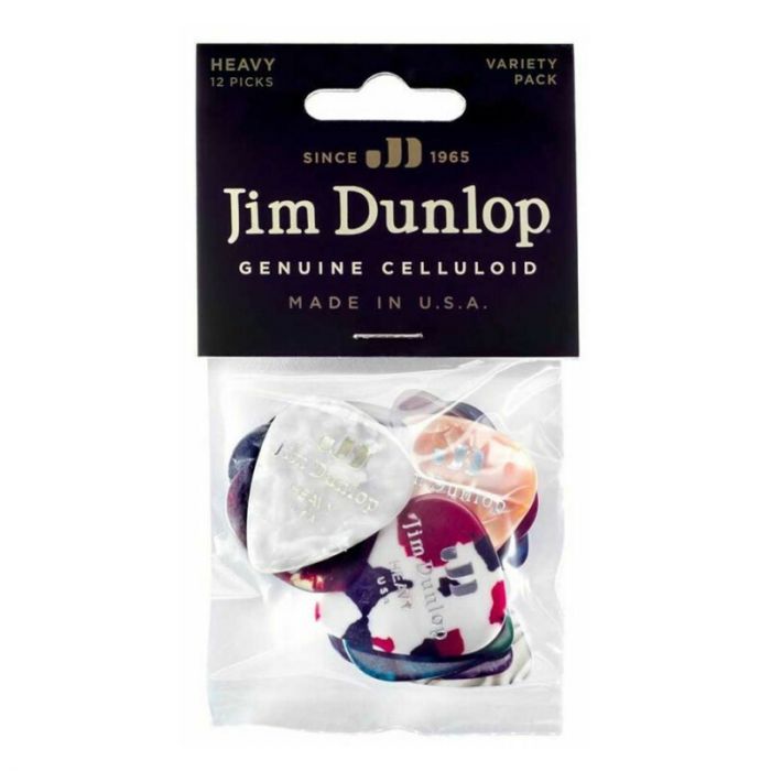 Dunlop pvp107 heavy genuine celluloid variety pack (busta da 12 plettri) - foto 3
