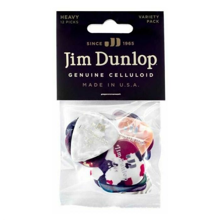 Dunlop pvp107 heavy genuine celluloid variety pack (busta da 12 plettri) - foto 1