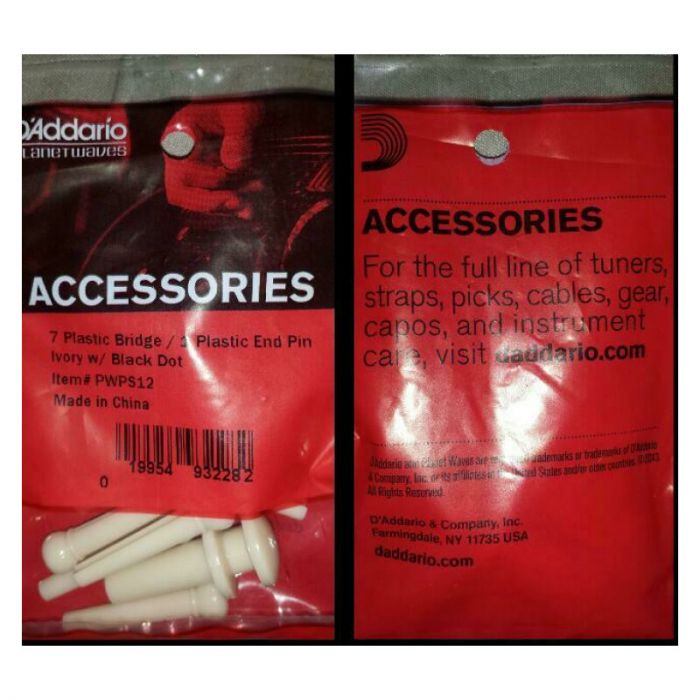 Daddario pwps12 injection molded bridge and pin set